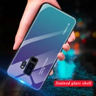 Прозрачный чехол из закаленного стекла градиентного цвета для Samsung Galaxy S8 S9Plus Note 8 9 A7 J4 J6Plus 2018, тонкая силиконовая рамка, стеклянный чехол
