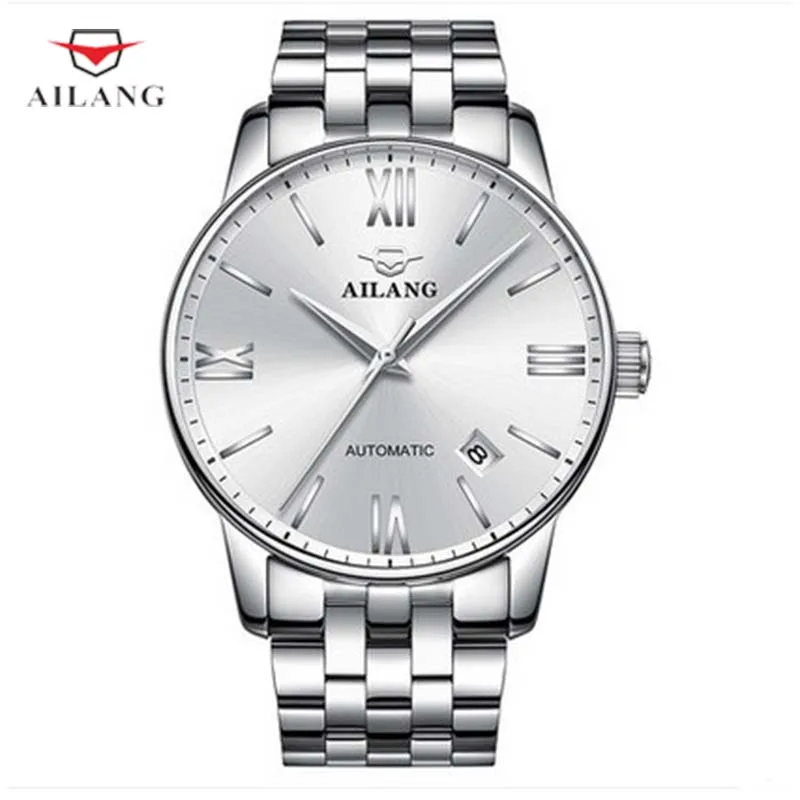 

Brand Fashion Men Business Calendar Watches Classic Roman Dress Watch Self-winding Mechanical Wristwatch 316L Steel Relogio 3BAR
