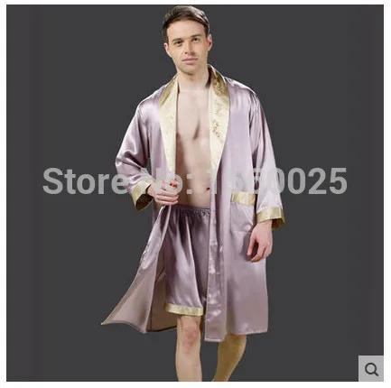 Мужской шелковый халат одежда для сна из 2017 шелка тутового шелкопряда осенние