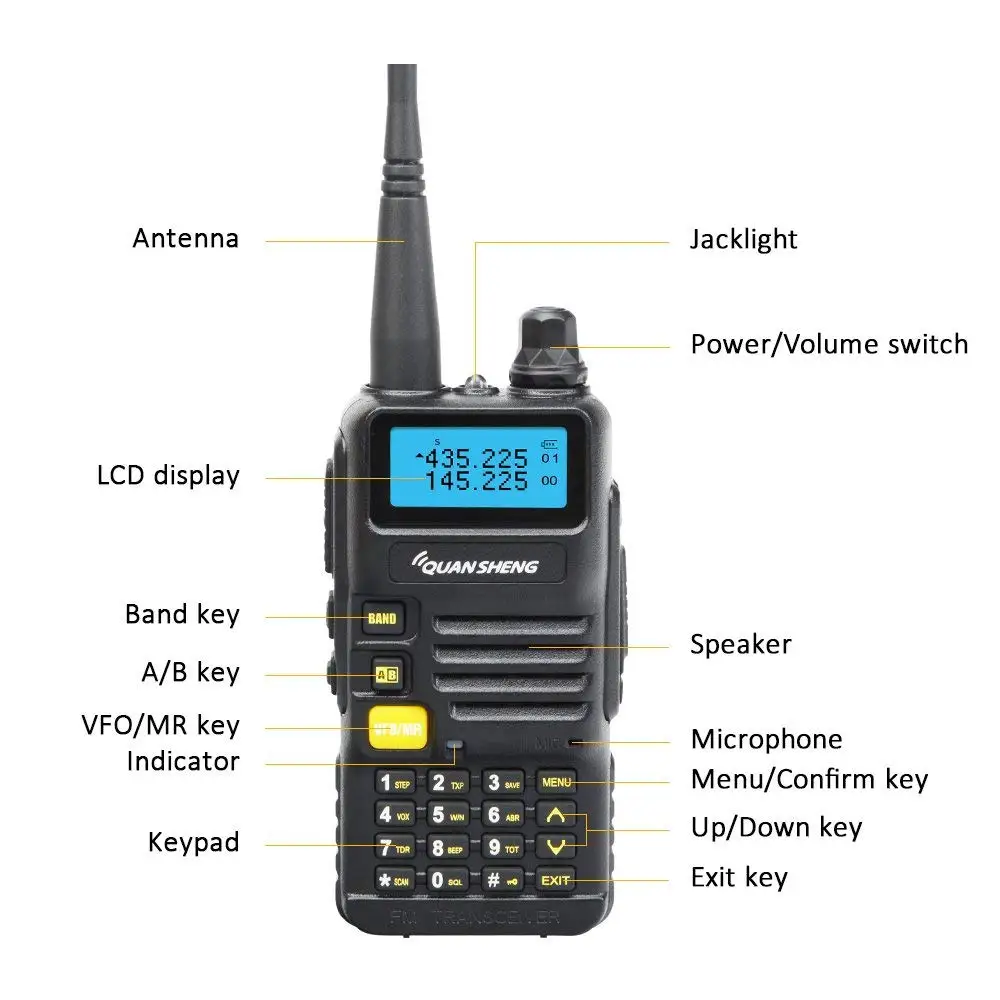 Портативная рация Quansheng UV R50 Talkie VHF UHF Двухдиапазонная UVR50 двухсторонняя CB 5 Вт FM