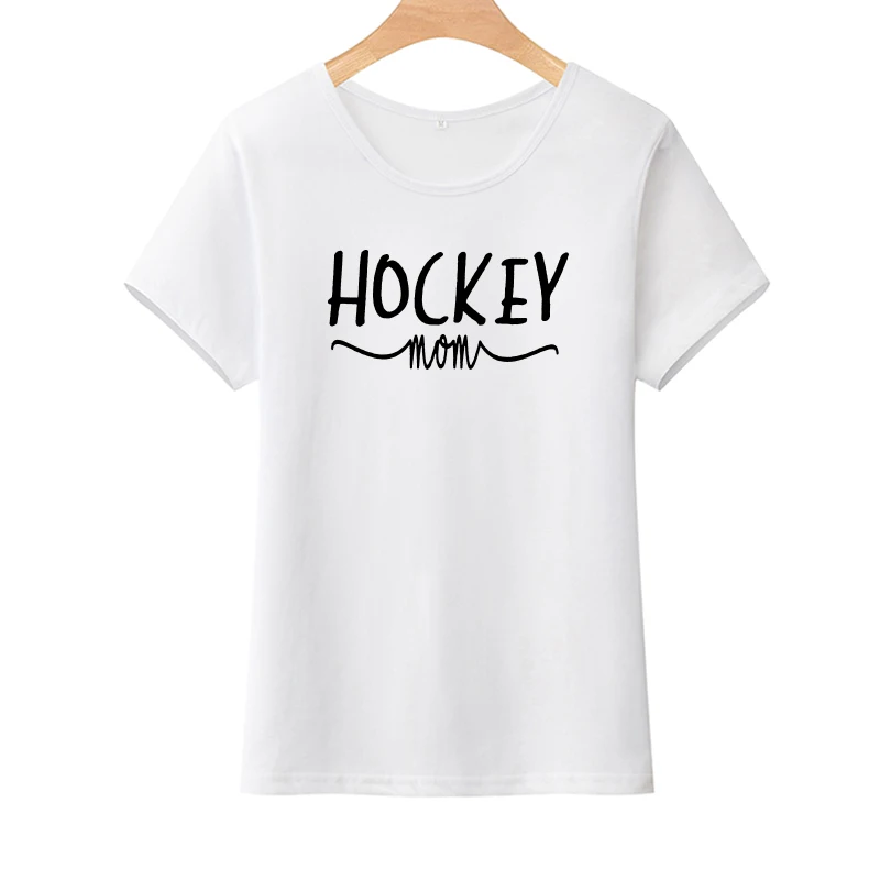 Женская хлопковая Футболка с принтом HOCKEY MOM Повседневная забавная футболка для