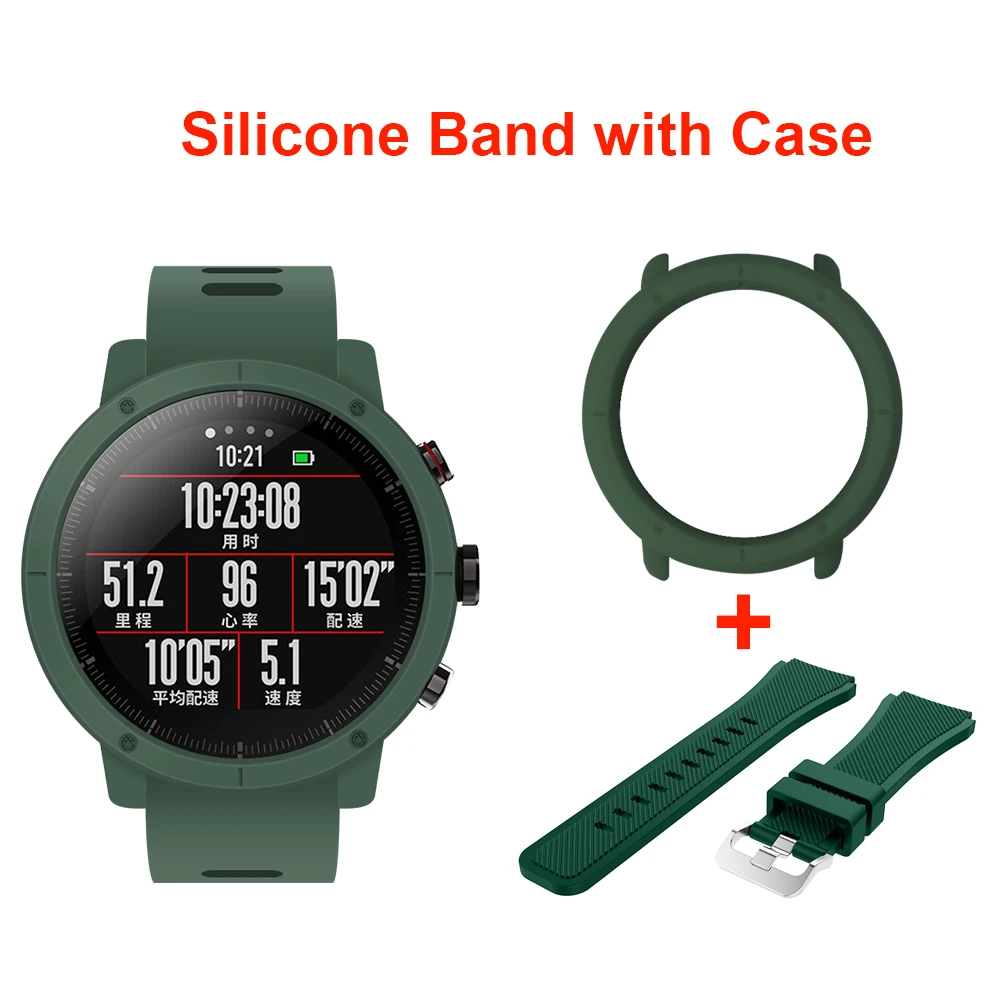 SIKAI 22 мм мягкий силиконовый ремешок для часов с защитным чехлом Huami Amazfit Stratos 2
