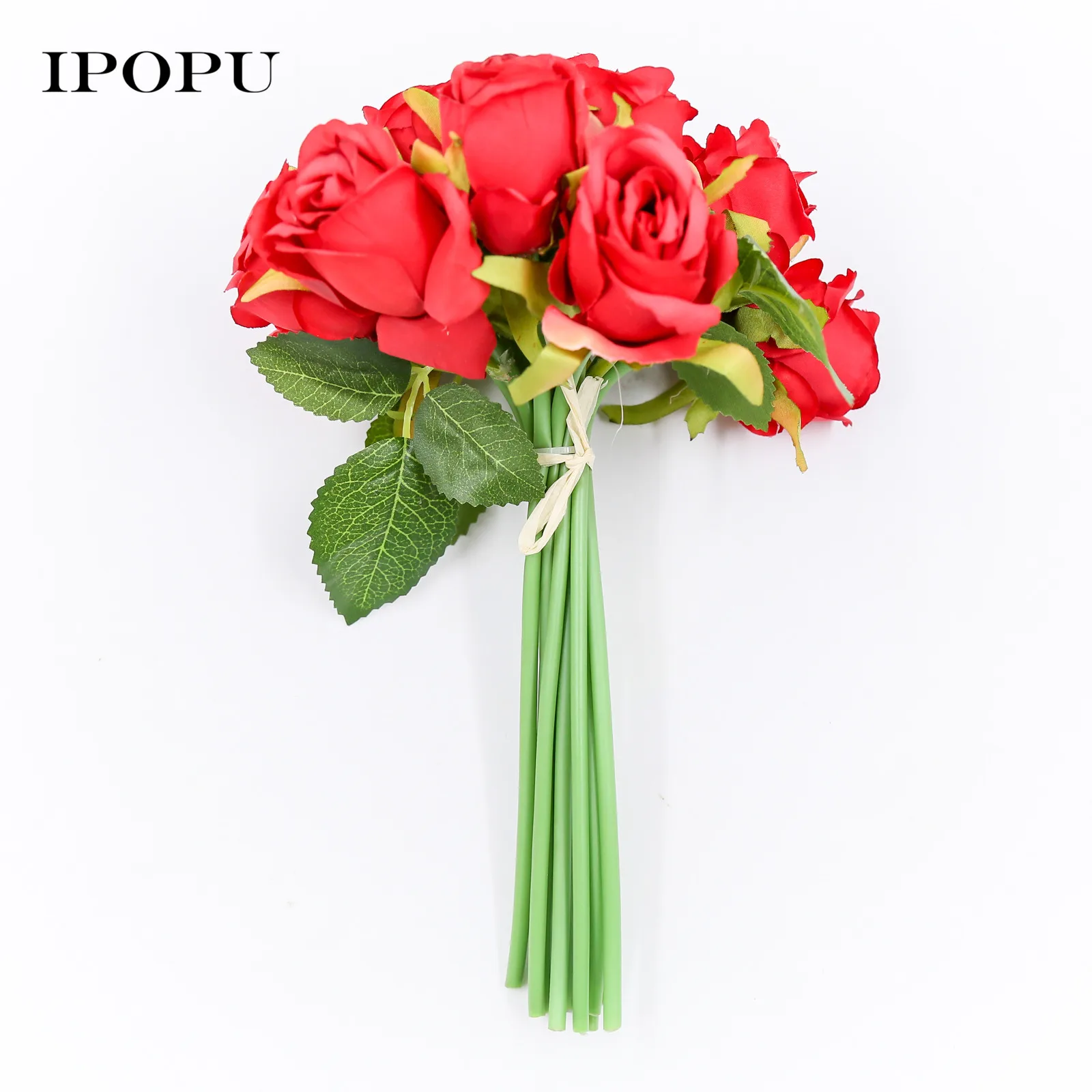 12 шт Розовый Красный искусственный шелк розы цветы для невесты букет Свадебная