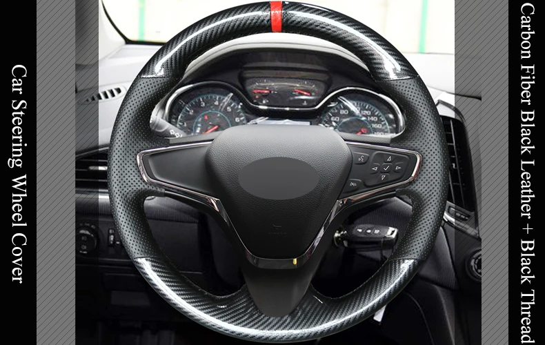 LQTENLEO карбоновое волокно черный натуральная кожа DIY Автомобильный руль Крышка для Chevrolet Cruze- вольт Cruze