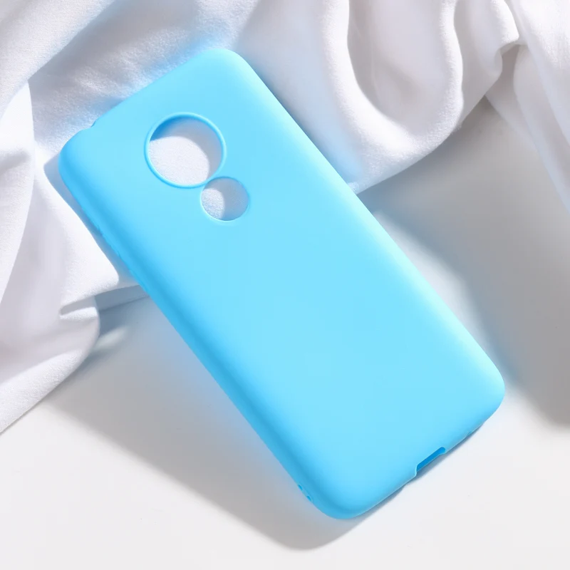

SFor Motorola Moto G7 Plus Cases Silicon Soft Candy Color Back Phone Bumper On for Moto G7 Power E5 Play Go Cases Cover Coque