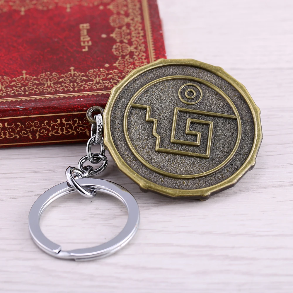 Брелок для ключей с металлической монеткой в виде черепа кольцом держатель