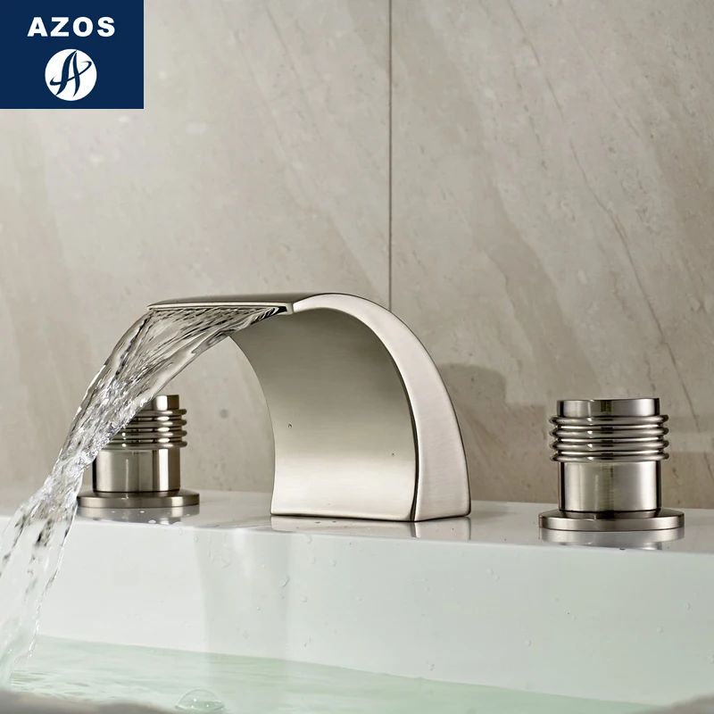 Azos Split FaucetDiscoloration водопад латунный хромированный переключатель холодной и