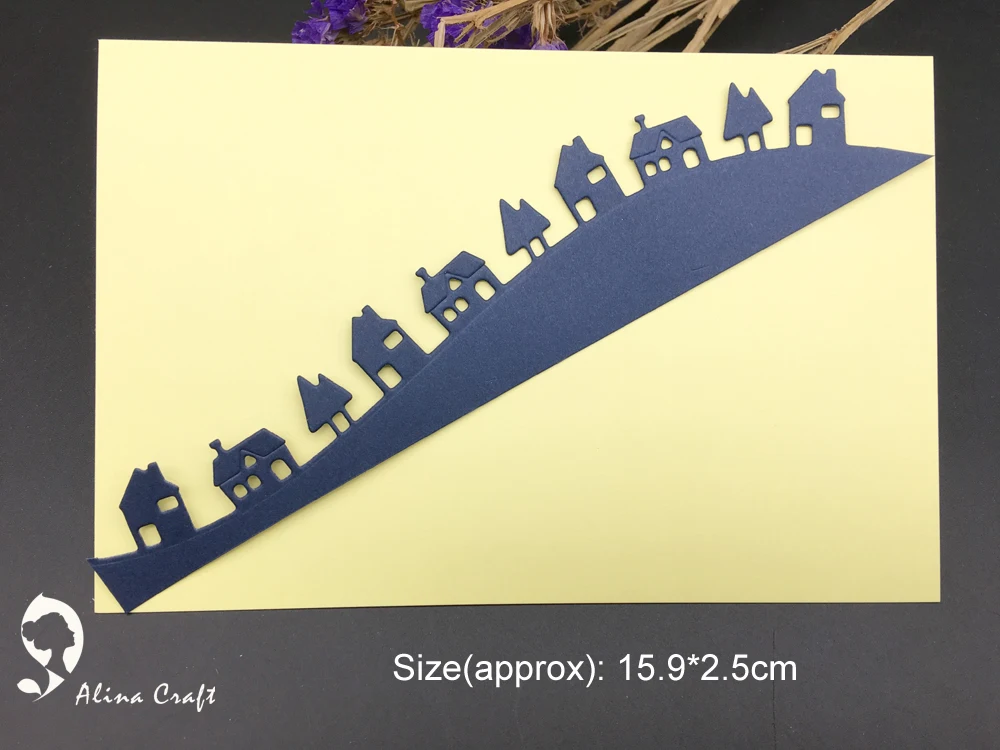 Металлические Вырубные штампы 1 шт. волнистый дом лес Хилл деревня угловой