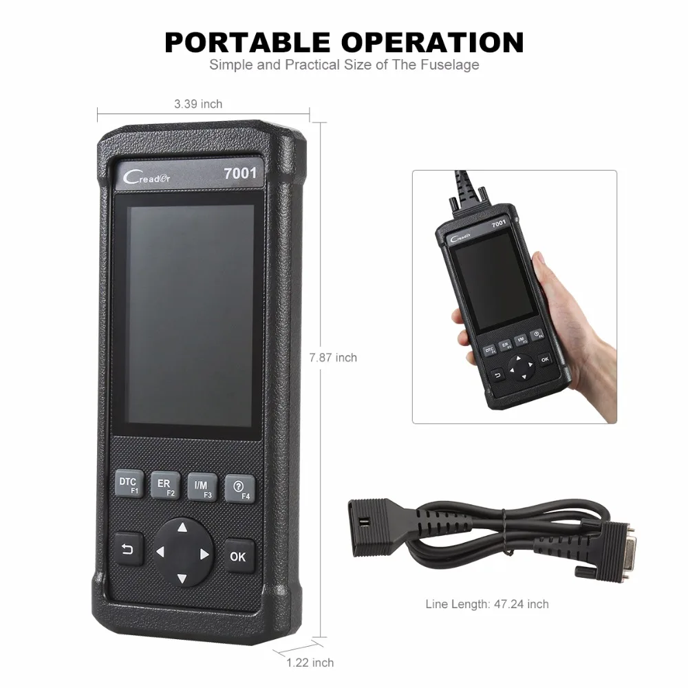 Launch DIY CReader 7001 Code Reader Full OBD2 Scanner with Oil Resets Service EPB/SAS/BMS/DPF/ABS Bleeding Optional | Автомобили и