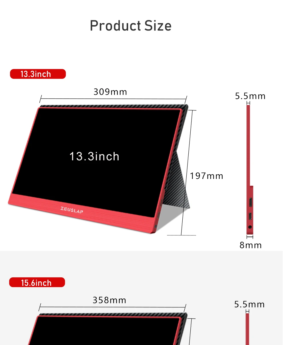 15,6 дюймов 1920X1080P FHD NTSC 72% TYPE-C HDMI портативный ЖК-экран HD игровой монитор для переключения samsung S8 huawei mate 10