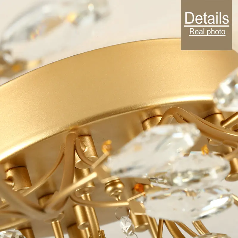 Американский кантри Винтаж кристалл потолочный светильник филиал гостиной