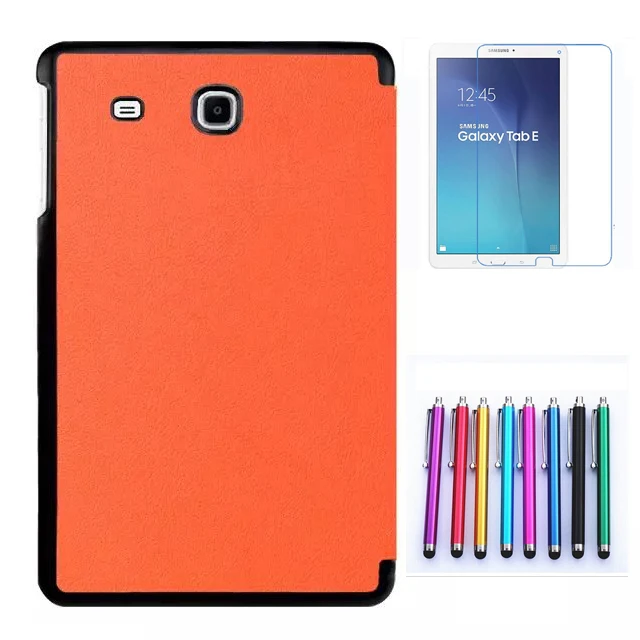 Кожаный чехол подставка для samsung Galaxy Tab E 9 6 T560 SM + стилус Защитная пленка экрана