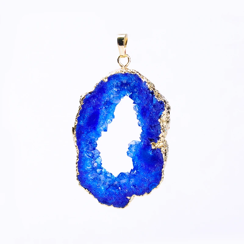 Top quality semi-precious irregular geode druzy natural stone agata pendant DIY jewelry making for necklace | Украшения и