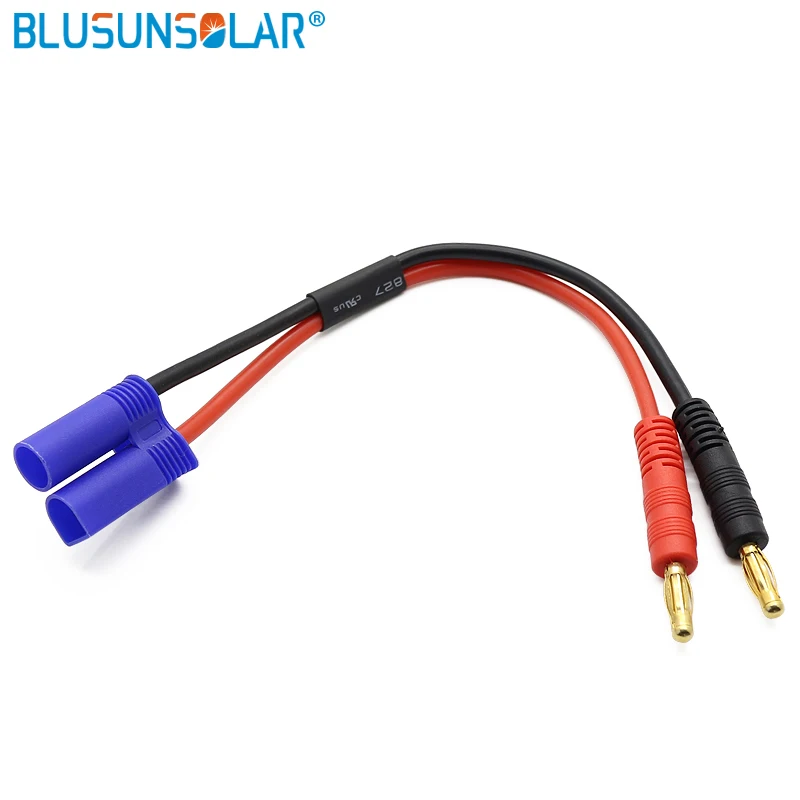10 Pec/lot HobbyPark EC3 EC5 Connector Male to 4mm 4.0 Bullet Banana Plugs Adapter Lead 14AWG Silicone Wire Cable