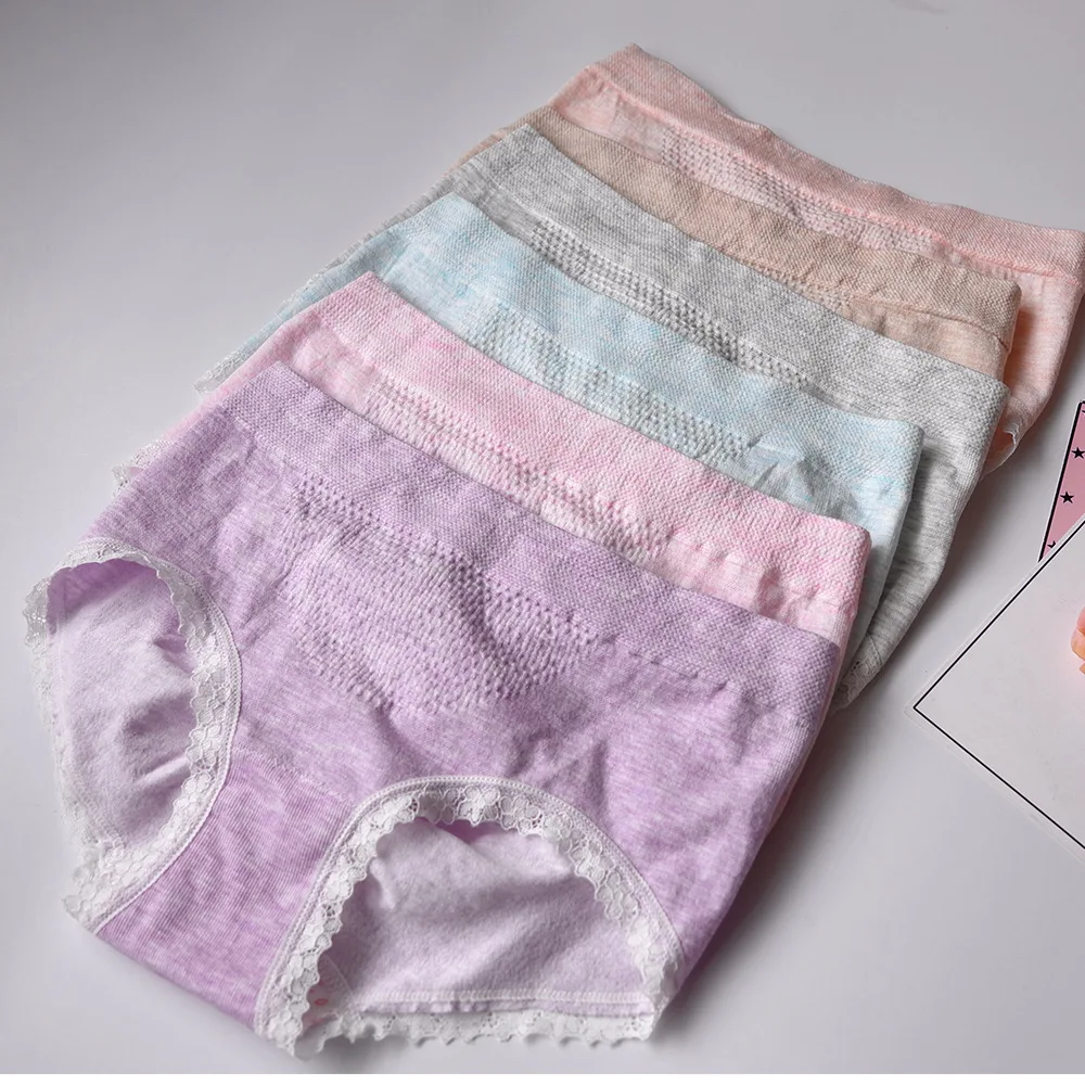 

Женские трусики с заниженной талией, Мягкие Бесшовные трусики из смески хлопка с бантом и принтом, нижнее белье