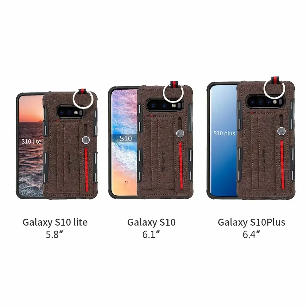 Yeuzoe Wallet Card Slot Case For Sumsang galaxy S10 Plus + Luxury Hand Lanyard Cover Samsung Galaxy S10e funda | Мобильные телефоны