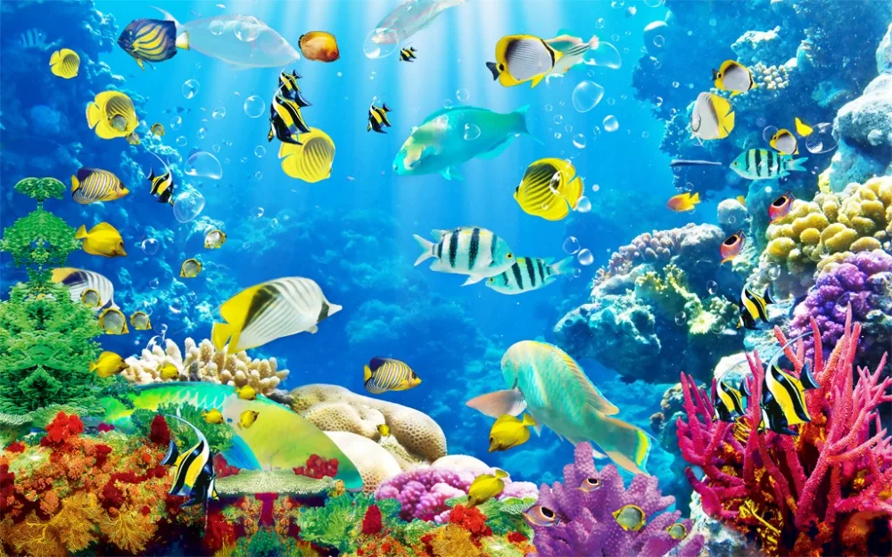 Украшение для дома постельные принадлежности 3D занавески модные 3d морская рыба