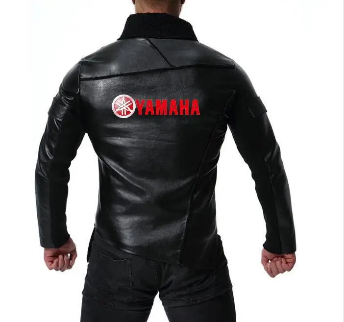 Новая модная Мужская Локомотив Yamaha кожаная куртка Личность нерегулярные панк