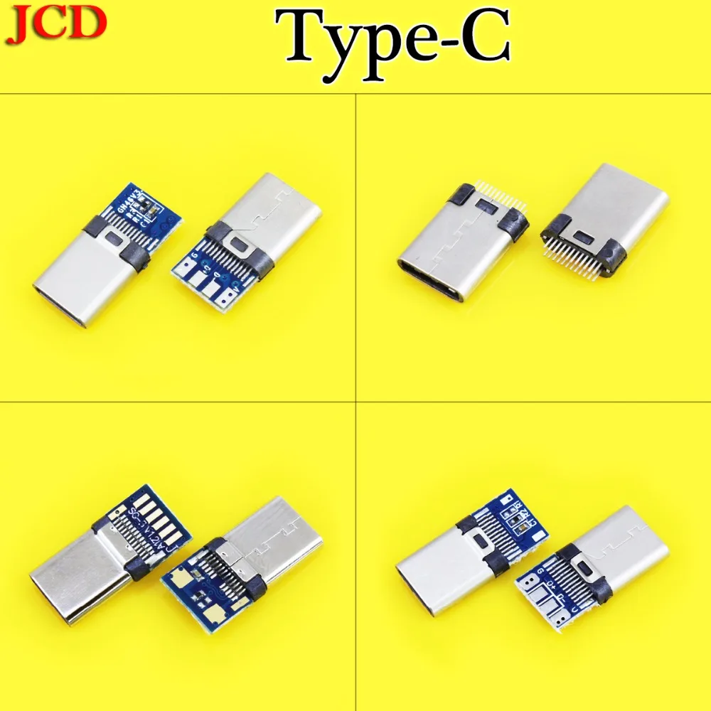 JCD для Android DIY OTG USB-3.1 сварочный штекер USB 3,1 type C разъем с печатной платой вилки линии передачи данных терминалы usb 3,1