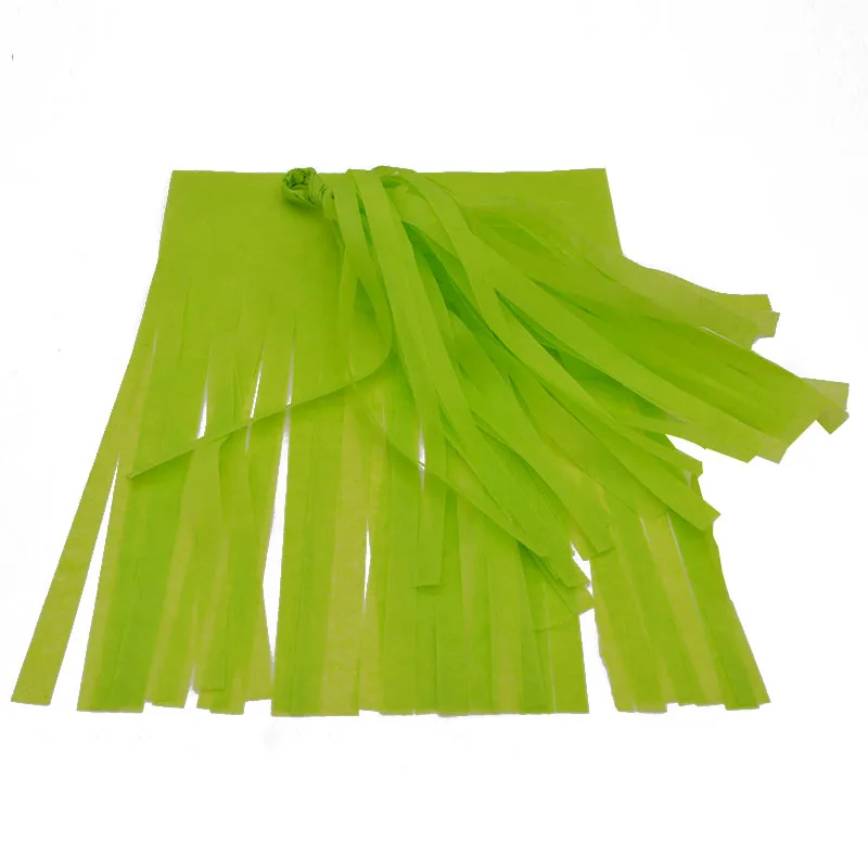 lime green 5 шт. 14 дюймов гирлянда из папиросной бумаги с кистями для свадебного украшения DIY День Рождения Вечеринка детский душ вечерние принадлежности - Цвет: lime green