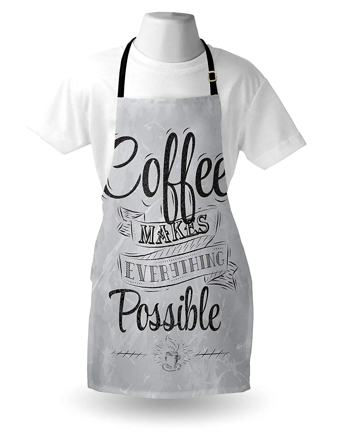 Coffee Apron Makes Everything Possible Quote Art Lifestyle Inspiration Idea Design Kitchen Bib for Cooking Baking | Дом и сад