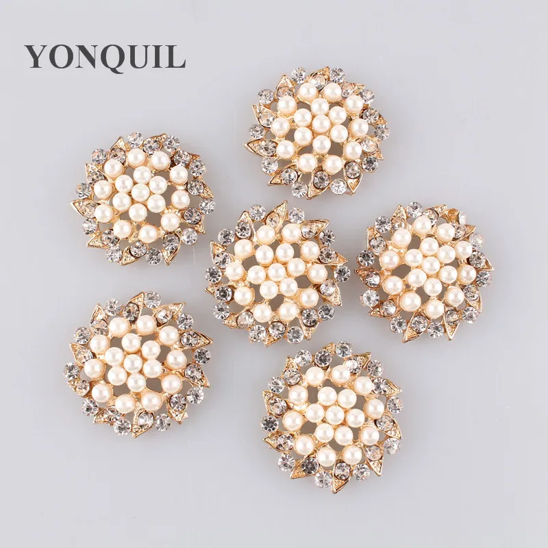 

30MM Exquisite Imitation Cream Pearl Flower Pin Brooch Diamante Rhinestone Brooch DIY Jewelry Accessories 10Pcs/Lot MYQB002