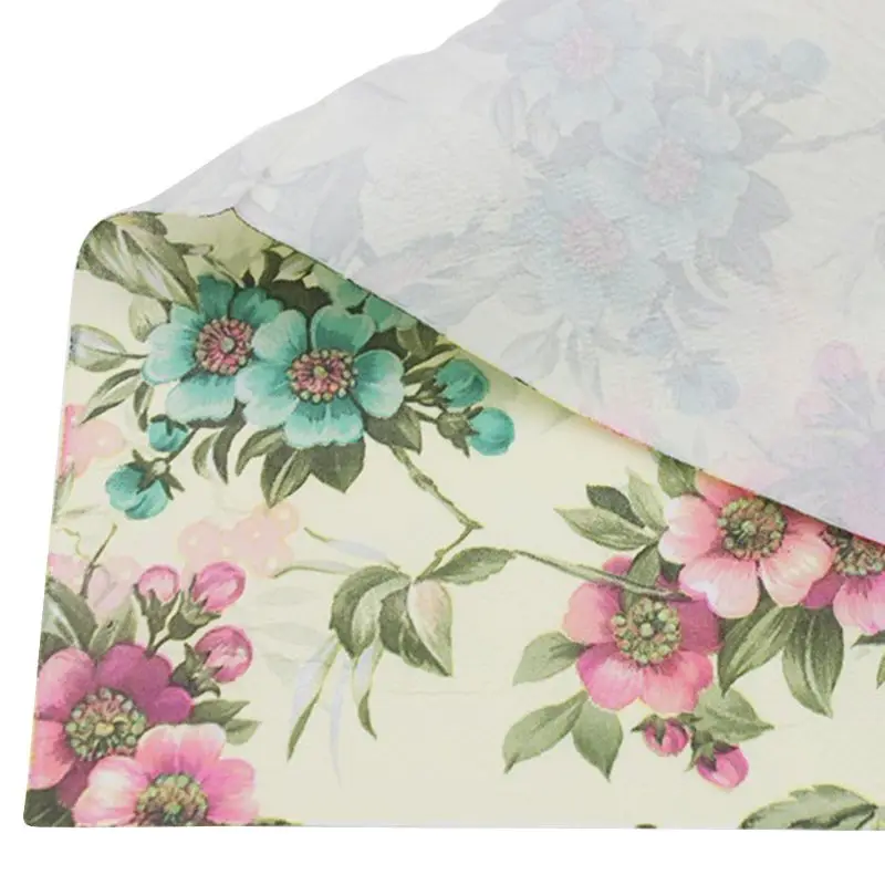 20 штук одноразовые печатные квадратные салфетки с цветочным узором вечерние