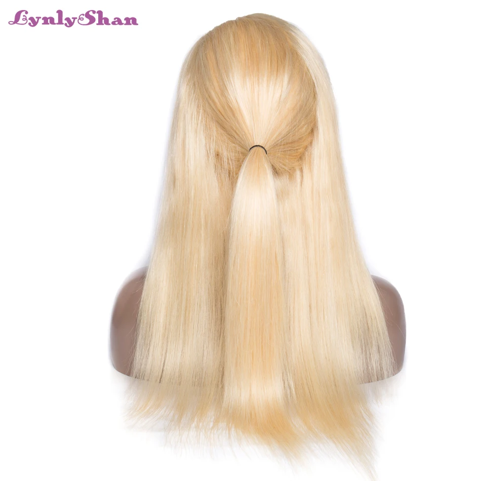 

Lynlyshan медовый блонд парик 613 полный парик шнурка бразильские прямые человеческие парики с детскими волосами Remy волосы 150% плотность бесплатн...