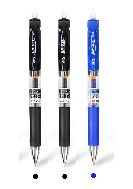 2 balck 1blue 3 шт./компл. M& G K35 0,5 мм Пресс гелевые ручки черные, голубые чернила Maker ручка школьные канцелярские студенческий экзамен записи поставка канцтоваров - Цвет: 2 balck 1blue