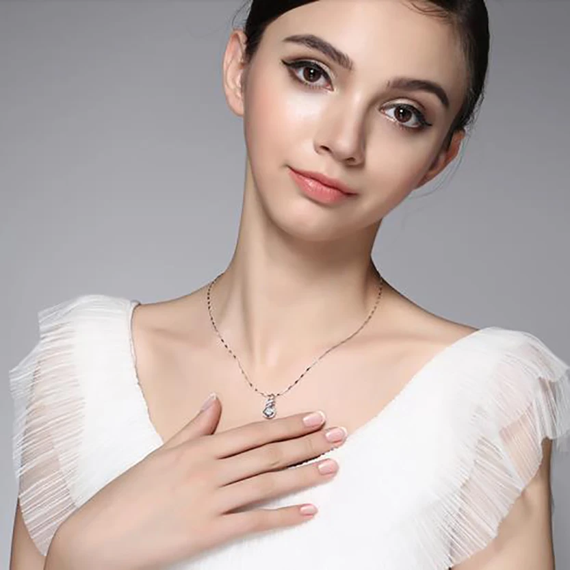 

Delicate Fashion Jewelry White Cubic Zirconia Wedding Gifts 925 Sterling Silver Color Charms Pendant HERN0024