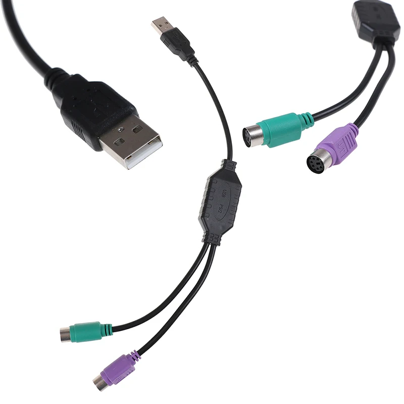 1 шт. USB мужчина к PS/2 PS2 Женский конвертер Кабель адаптер шнура конвертера