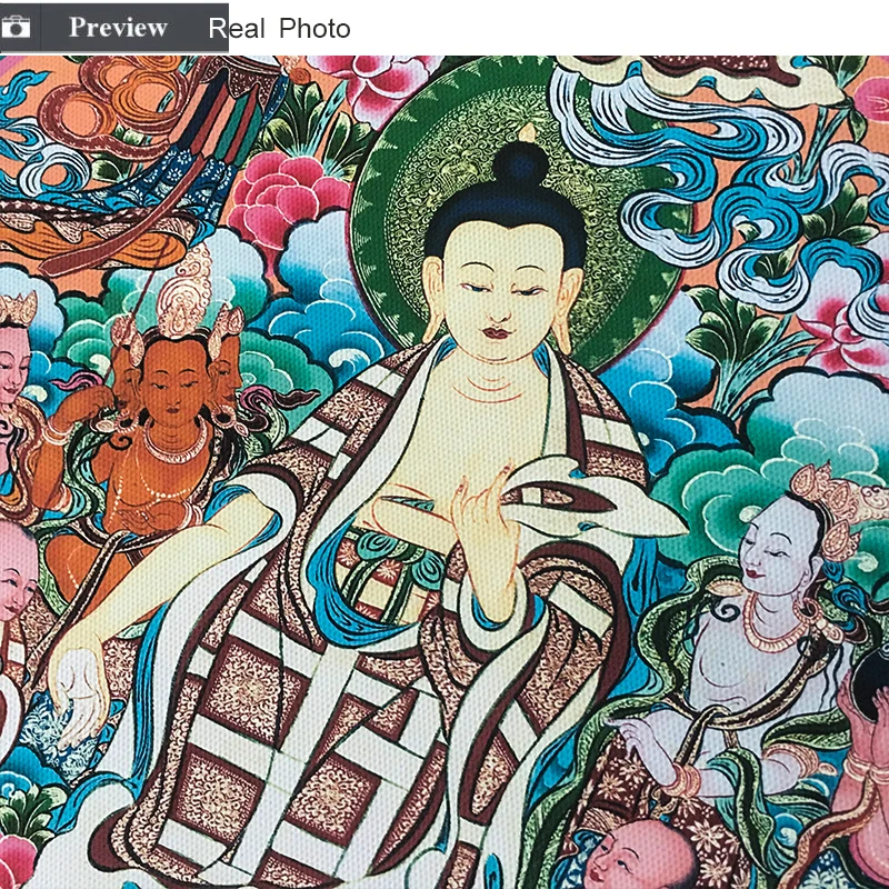 Sakyamuni and Arhat Thangka тибетская Классическая художественная копия буддистская статуя