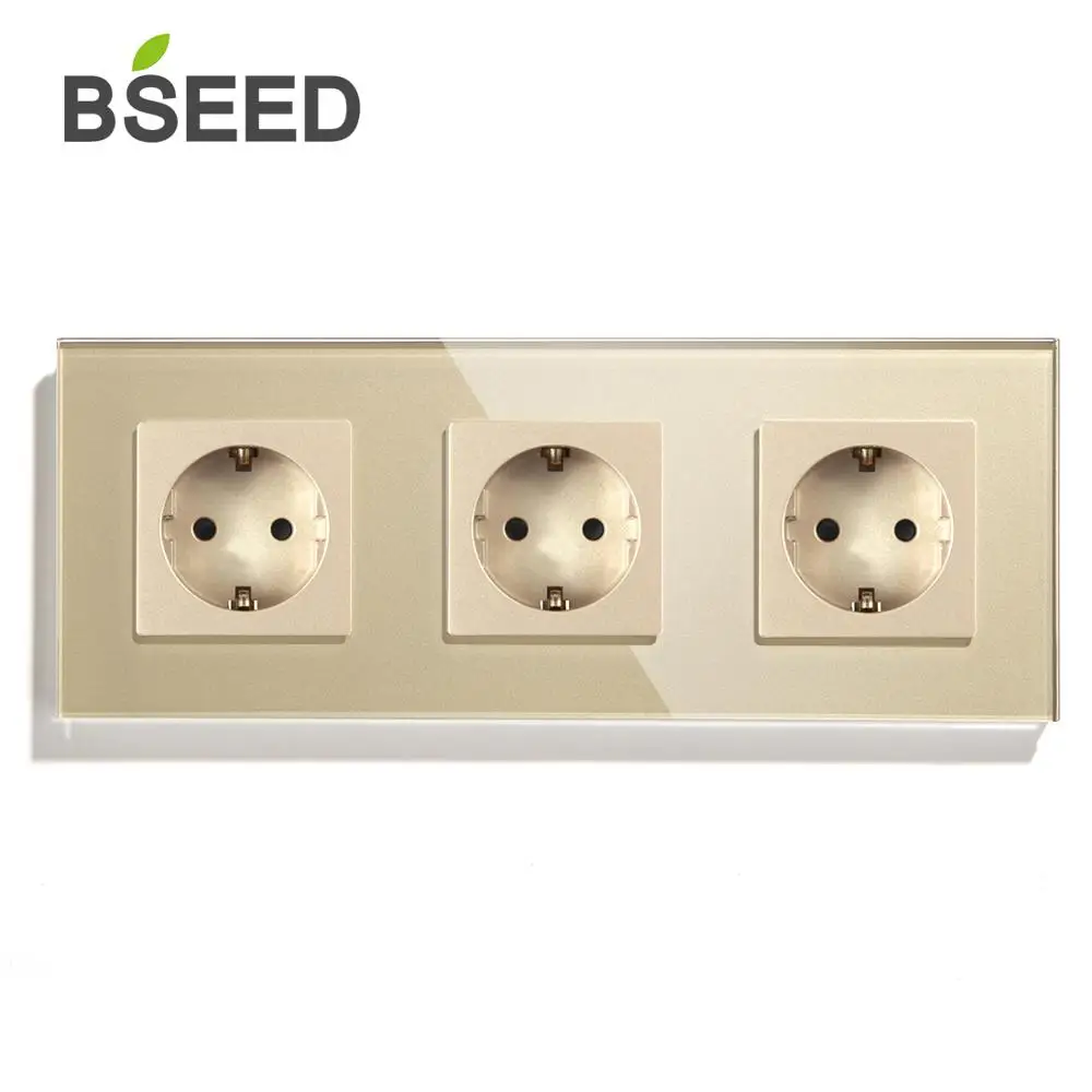 Тройная Розетка Bseed с евровилкой и российским стандартом электрическая розетка