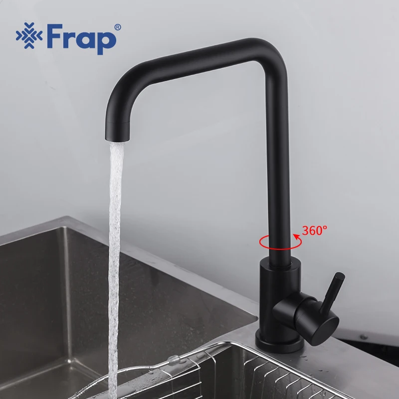 Смеситель из нержавеющей стали Frap Y40001/3 кухонный кран с черной краской на