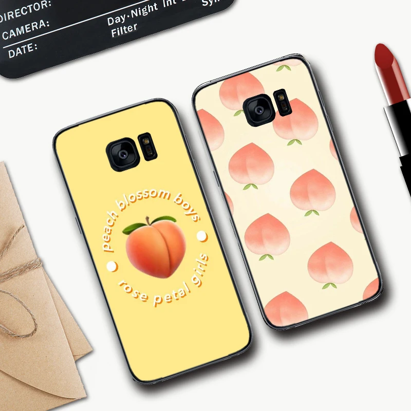 Розовый персиковый силиконовый чехол для Samsung S6 Edge S7 S8 Plus S9 S10 S10e M10 M20 M30 M40|Бамперы| |