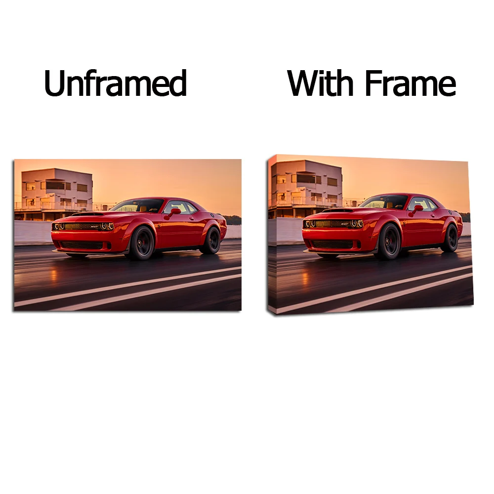 Dodge Challenger SRT демон плакат с суперкаром настенная художественная картина холст