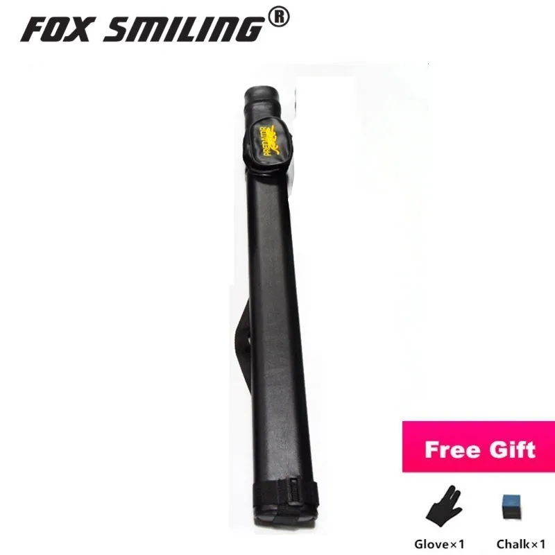 Fox Smiling 2 отверстия 1/2 кий для бассейна чехол 81 см Длина Pu Бильярдные кии аксессуары для бильярда Китай 4 цвета - Цвет: Black