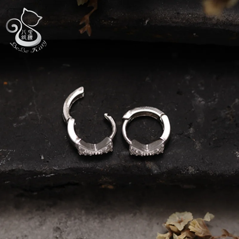 Детские серьги кольца из серебра 925 пробы с бантом|small hoop earrings|fashion earringshoop earrings |