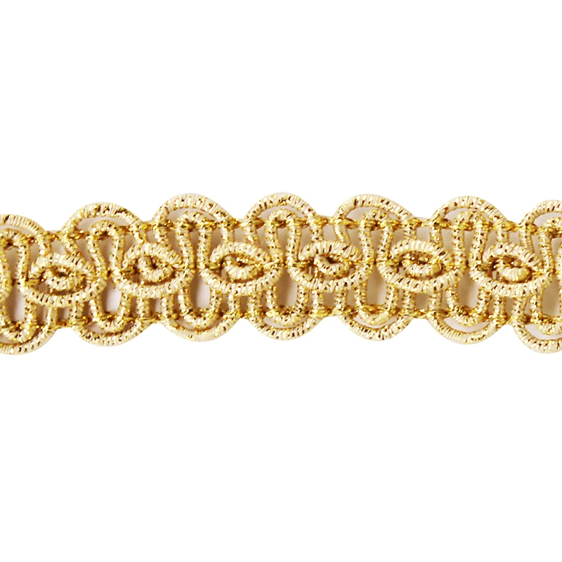 Золотая металлическая косичка 20 ярдов кружевной тканевой ленты мотив аппликации