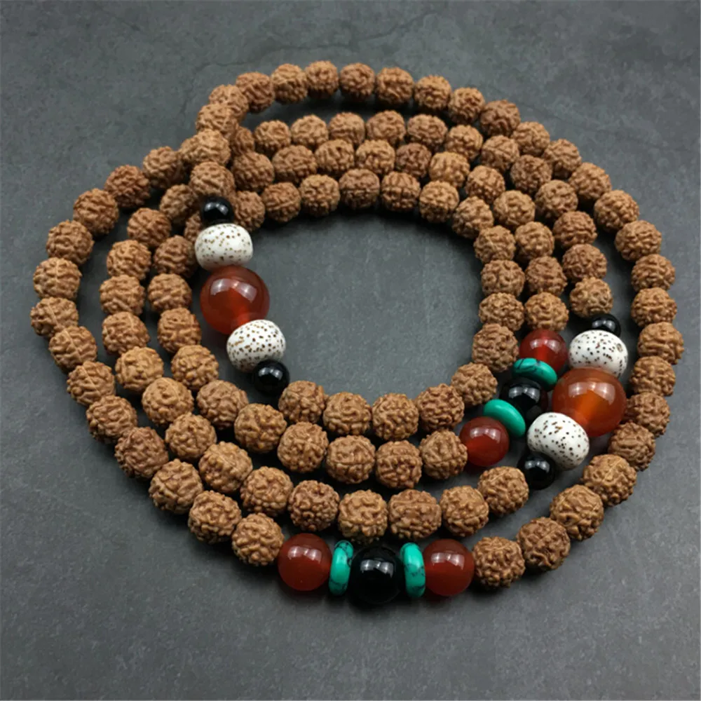 Браслет Rudraksha с 5 натуральными лепестками браслет из 108 бусин мода для мужчин и