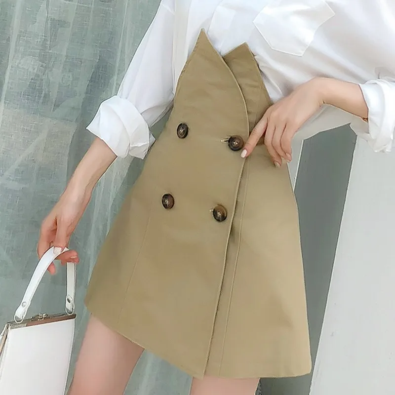 Летняя Англия стиль сплошной цвет Женская юбка Корейская Высокая талия длинный