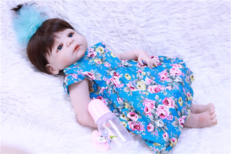 Милая кукла принцессы bebe-reborn для девочек 22 дюйма полностью силиконовые куклы