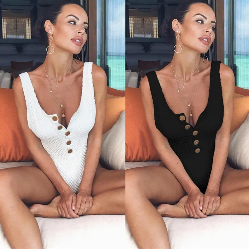 Сексуальный цельный купальник 2019 новый белый черный монокини с высокими
