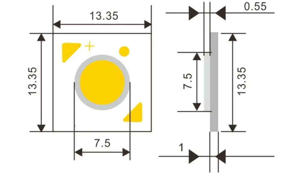 12 Вт Cree led Размер 7,5-13,5*13,5 мм CRI80 Ra90 130LM/W cob led чип bridgelux led светильник-излучающий диод DIY высококлассный магазин светильник