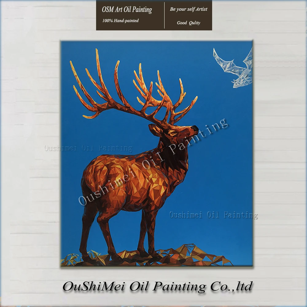 Оригинальная ручная роспись музейного качества олень картина маслом на холсте с