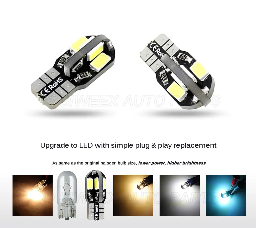 10 шт./лот W5W T10 8 SMD 5730 Автомобильные светодиодные купольные лампы багажника 194 168