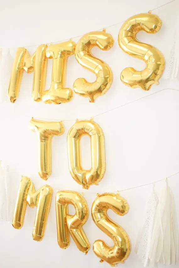 Фольгированные шары с надписью Miss to Mrs Chicinlife Свадебный декор для девичника