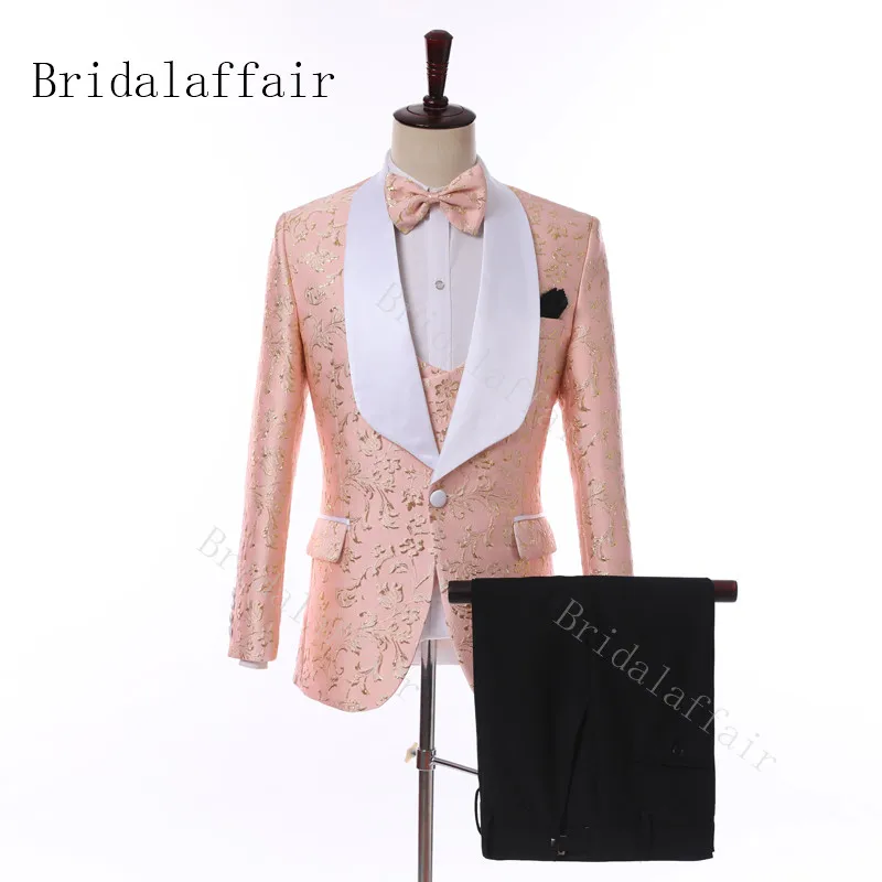Bridalaffair персиковый розовый мужской свадебный костюм 2019 новый фирменный дизайн