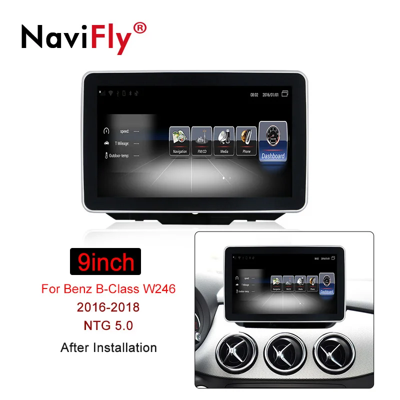 Navifly 9 ''полный сенсорный экран 4G SIM Автомобильный GPS радио FM кассета для Mercedes