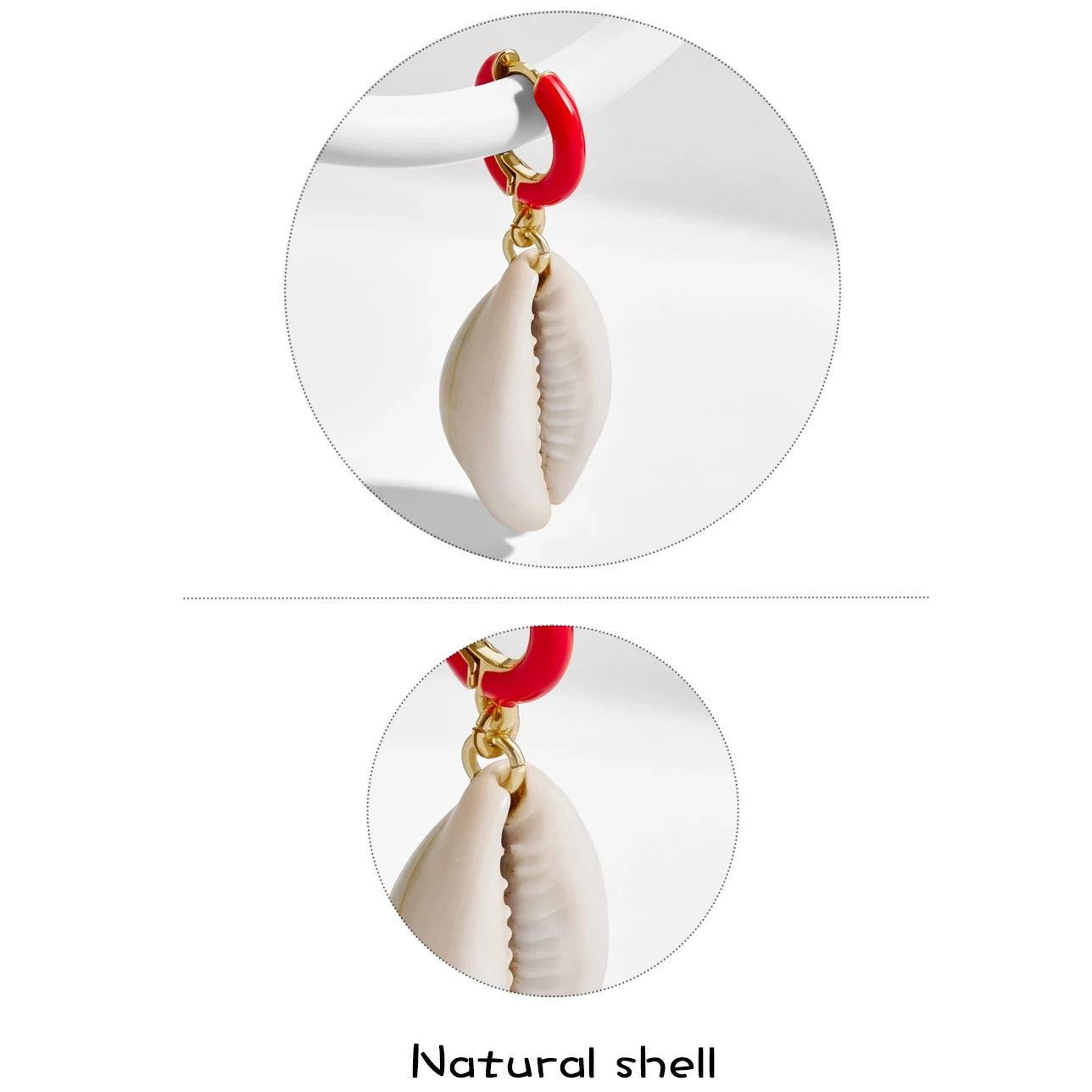 Sloong Sea Shell Earrings For Women Bohemian Ocean Natural Shell Cowrie Statement Hoop Earring Beach Jewelry Gift